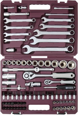 Thorvik TS082/12 Набор инструмента универсальный 1/4", 1/2"DR с головками торцевыми 12-гранными, 82 предмета TS082/12