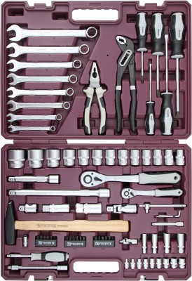 Thorvik TS077/12 Набор инструмента универсальный 1/4", 1/2"DR с головками торцевыми 12-гранными, 77 предметов TS077/12