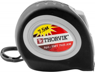 Thorvik SMT7525AM Рулетка с магнитным захватом и автостопом, в обрезиненном корпусе, 7.5 м SMT7525AM