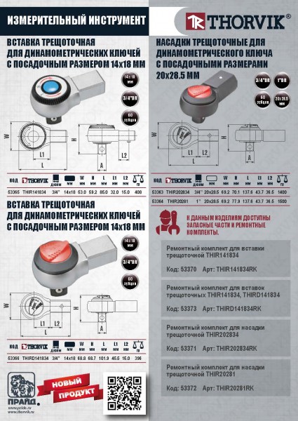 Thorvik THIR20281 Насадка трещоточная 1"DR с посадочным размером 20х28.5 мм THIR20281